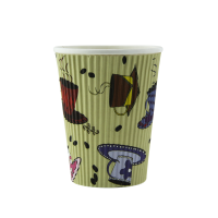 Gobelet carton double paroi décor "Tea Cup" 350 ml Diam: 9 cm 9 x 10,8 cm