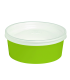Saladier rond en carton vert avec couvercle transparent plastique PP "Buckaty" 550ml Ø150mm  H50mm