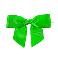 Green satin bow with link