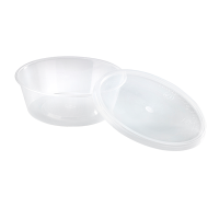 Clear round PP plastic box with lid