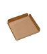 White cardboard square tray with foldable edges  190x190mm H20mm
