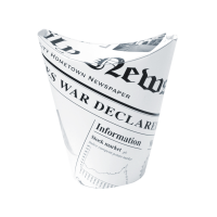 White newsprint closeable perforated snack cup