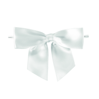 White satin bow with link