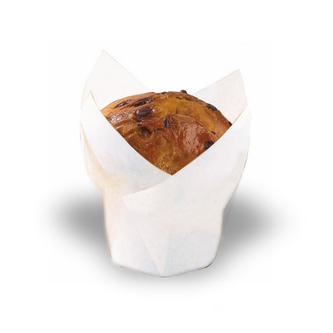 Tulpvormige kookpan van wit siliconenpapier