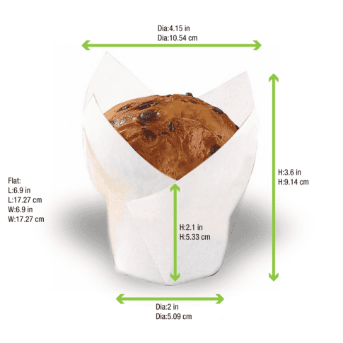 Tulpvormige kookpan van wit siliconenpapier