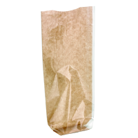 Transparent bag with kraft cardboard bottom