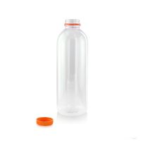 Bouteille plastique PET transparente avec bouchon orange 500ml   H187mm