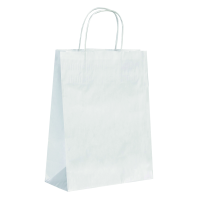 White paper carrier bag with twisted handles