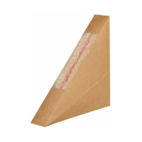 Kraft cardboard single sandwich wedge with window
