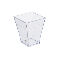 "Taiti" transparent PS plastic square cup