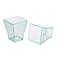 "Taiti" transparent green PS plastic square cup