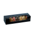 Black rectangular box with window for 7 macarons  215x68mm H48mm