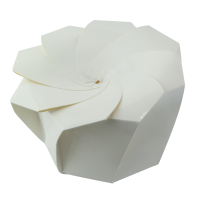 Origami folding white cardboard box