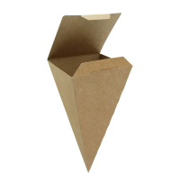 Kraft cardboard closeable snack cone