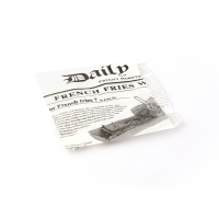 Tas anti-vet van wit papier met twee open kanten met kranten opdruk