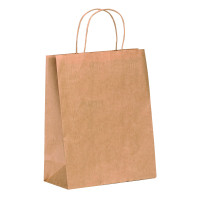 Kraft/brown paper carrier bag with twisted handles
