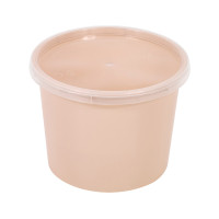 Reemp beige pp bowl printed with clear lid