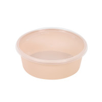 Reemp pp beige bowl with clear lid