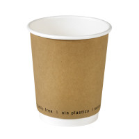 Kraft double wall paper cup no plastic