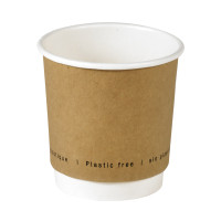 Kraft dubbelwandige papieren beker zonder plastic