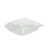 Square transparent PET salad bowl with lid   190x190mm H45mm 750ml