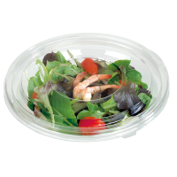 Round transparent PET salad bowl with lid   H50mm 750ml