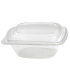 Square transparent PET salad bowl with lid   190x190mm H65mm 1000ml
