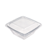 Square transparent RPET salad bowl   195x195mm H70mm 1000ml