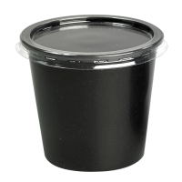 Black round PP plastic portion cup   H64mm 150ml