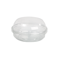 Round transparent PET Deli container with dome lid   H48mm 125ml