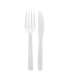 Mini white PS cutlery kit 2 1: fork napkin 130