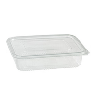 Rectangular clear PET box with hinged lid  230x175mm H65mm 1700ml