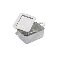 "Loukia" silver PS plastic mini rectangular casserole dish with handles  95x53mm H35mm