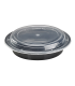 Round black PP box with transparent lid  H53mm 500ml