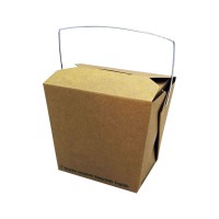 Boîte carton kraft carré biodégradable avec anse 450ml 95x73mm H90mm