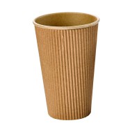 "Rippley" kraft/brown rippled wall coffee cup  H135mm 480ml