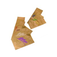 Kraft brown paper bread bag with white design 240x80mm H410mm