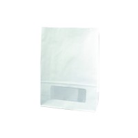 White paper bloomer bag with window  157x85mm H220mm