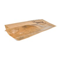 Brown bag with window in a gusset  120x40mm H340mm