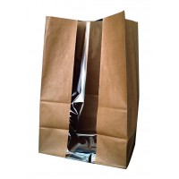 Kraft paper SOS bag with window  180x110mm H265mm