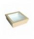 Brown square "Kray" cardboard box with window lid  245x245mm H80mm 4 200ml
