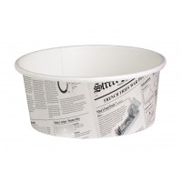 White cardboard "Deli" container with newspaper print   H72mm 480ml