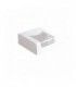 Boîte pâtissière carton blanc avec couvercle attaché à fenêtre 100x100mm H40mm