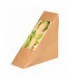 Kraft cardboard single sandwich wedge with window  52x123mm H123mm