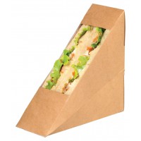 Triangle sandwich kraft simple à fenêtre  52x123mm H123mm