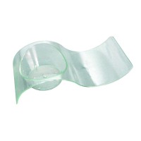Mise en bouche  pot vague plastique PS vert transparente “Gizmo“  100x40mm H24mm