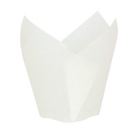 White "tulip" silicone paper baking case  H60mm