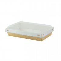 Kraft/witte doos met transparante kunststof hoes 170x110mm H35mm 500ml