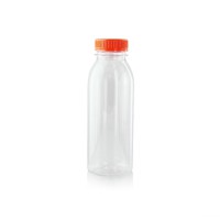 Plastic fles PET transparant met oranje dop 61 H161mm 330ml
