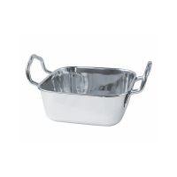 Mini rectangular stainless steel dish with handles